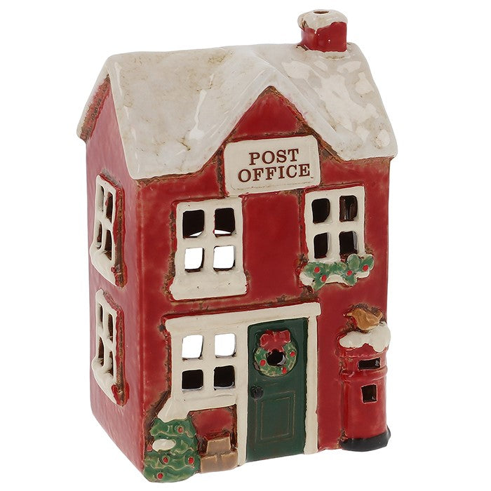Christmas Post Office Tealight Holder - Village Pottery