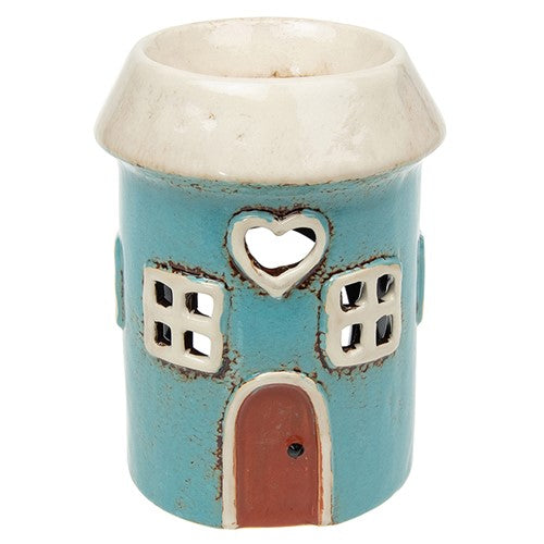 Teal Round House Warmer - Village Pottery